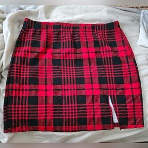 Plaid Red and Black Women's Skirt